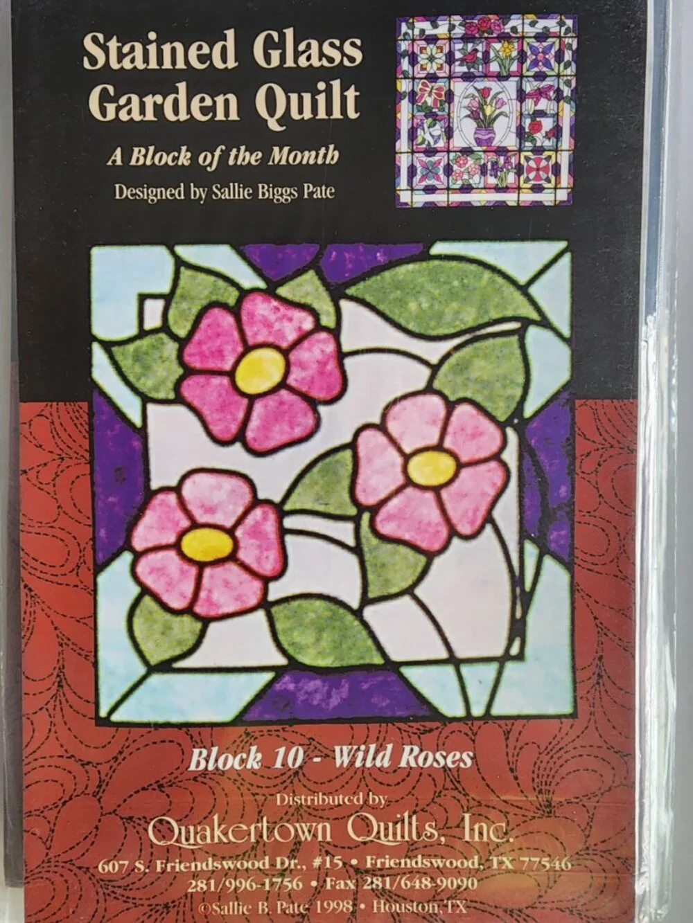 Rare Stained Glass Garden Quilt Pattern Quakertown Quilts  Full Set 14 Patterns